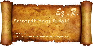 Szentpétery Rudolf névjegykártya