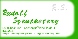 rudolf szentpetery business card